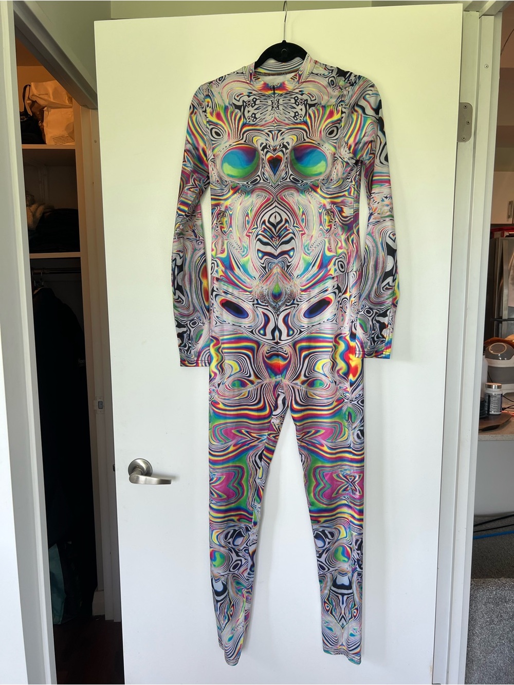 Multicolor Psychedelic Long-Sleeve Jumpsuit